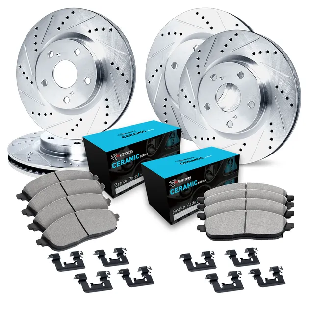 R1 Concepts WGWH2-31071 E- Line Series Rotor - D/S - Silver W/ Ceramic Pads & Hdw